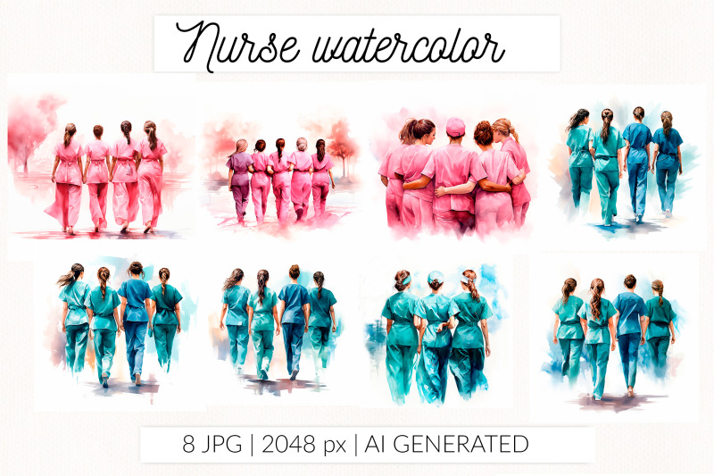 nurse-watercolor-medical-watercolor