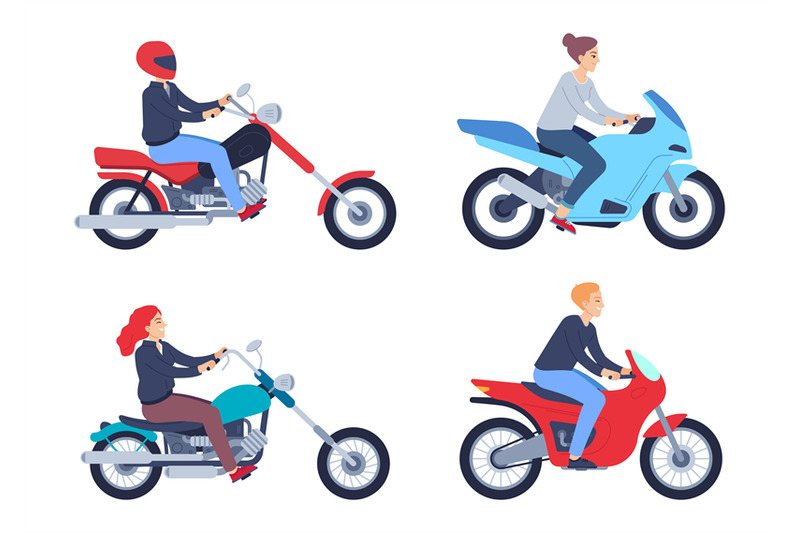 motorcycle-riders-people-in-helmet-on-scooter-and-motorcycle-female