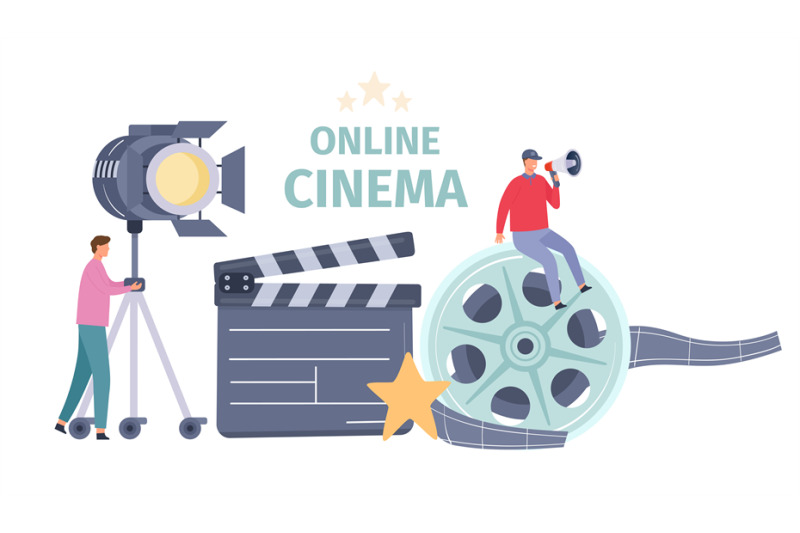 movie-making-industry-online-cinema-banner-production-team-with-equi