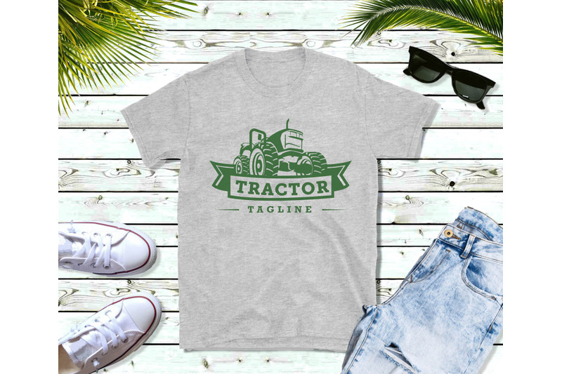 set-of-tractor-and-farm-logo-template