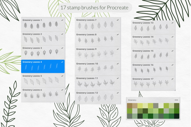 greenery-leaves-stamps-brushes