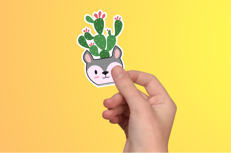 animal-cactus-plant-sticker-bundle