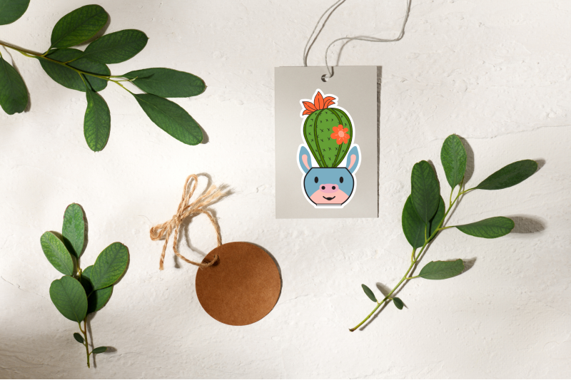 animal-cactus-plant-sticker-bundle