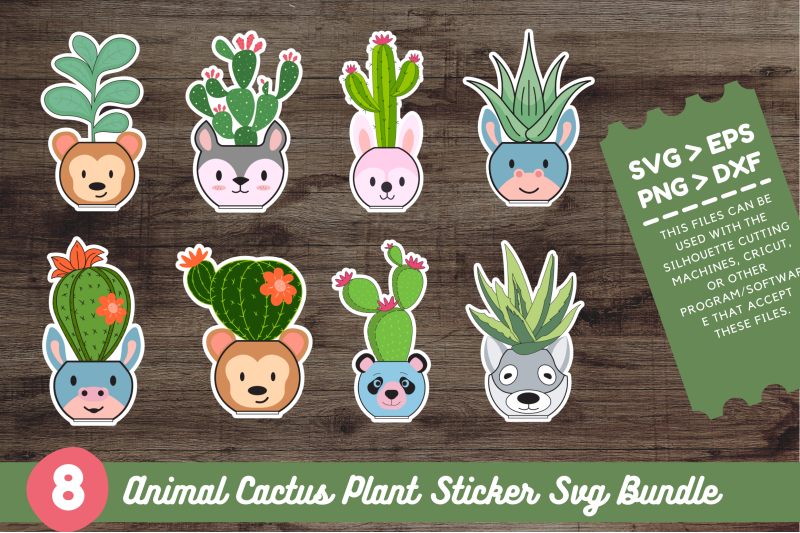 animal-cactus-plant-sticker-bundle