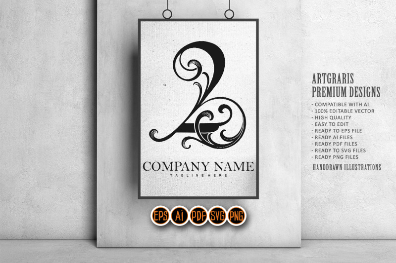 timeless-classic-elegant-number-2-logo-monochrome