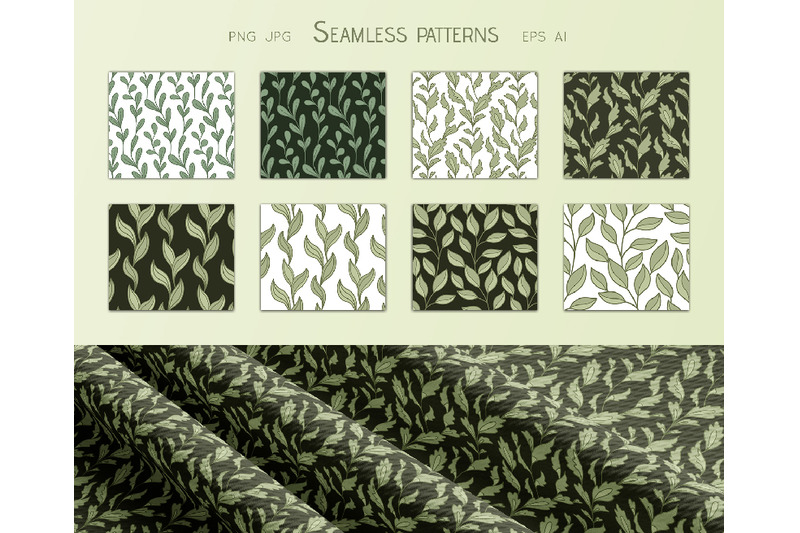 green-mood-seamless-patterns-8-variations
