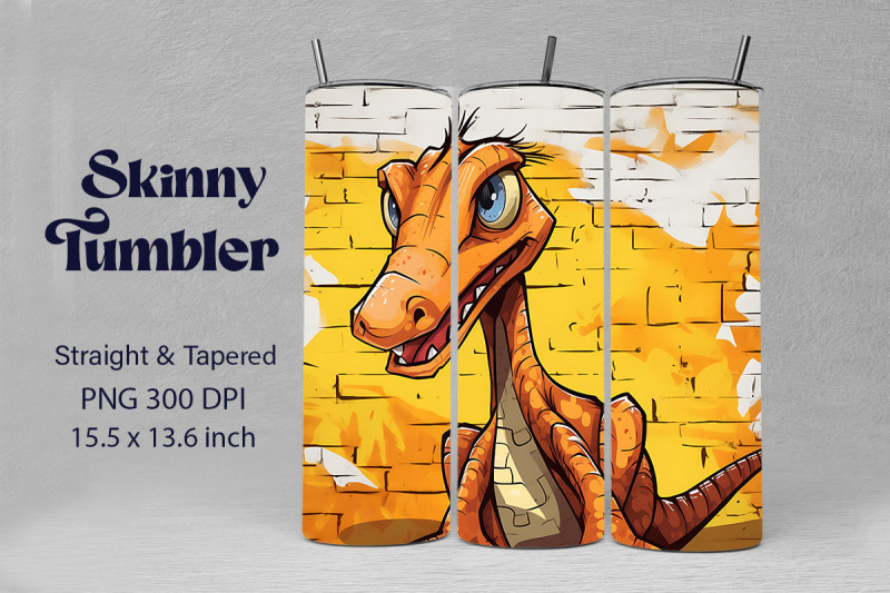 3d-graffiti-cartoon-coelophysis-dinosaur