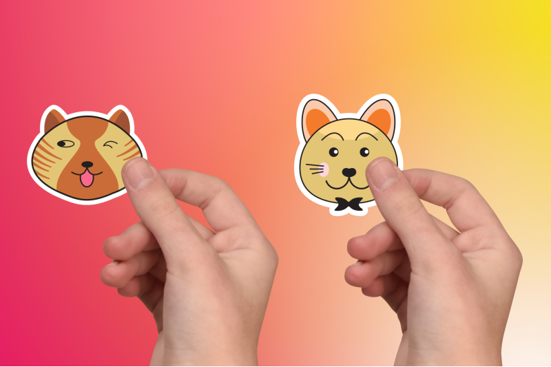 cute-animal-face-sticker-svg-bundle