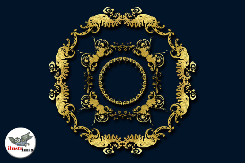 gold-baroque-floral-wreaths-and-frames-clipart