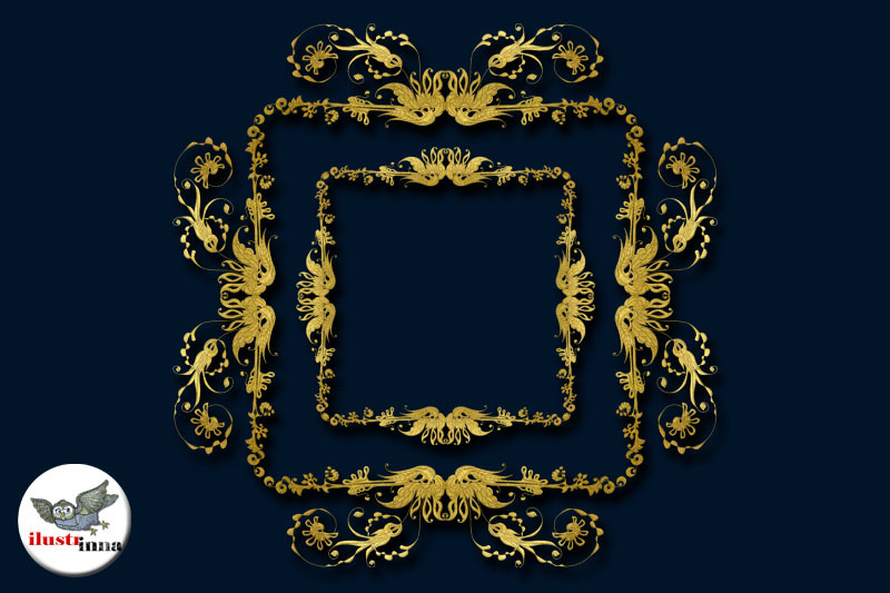 gold-baroque-floral-wreaths-and-frames-clipart