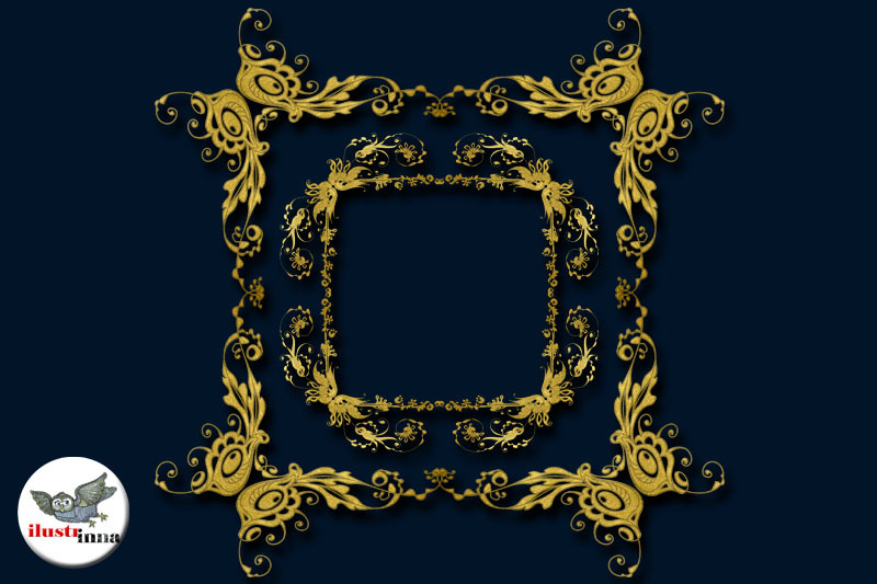 gold-baroque-floral-wreaths-and-frames-clipart