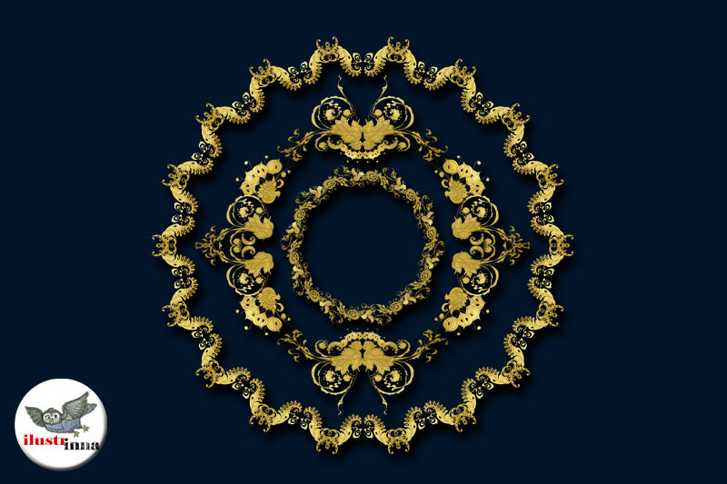 gold-baroque-floral-wreaths-and-frames-clipart