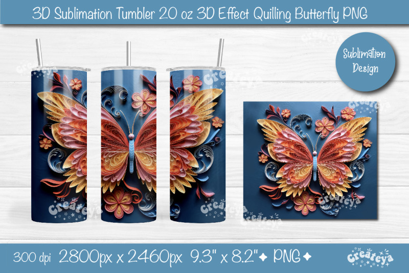 3d-butterfly-tumbler-wrap-butterfly-3d-sublimation-tumbler-3d-quilling