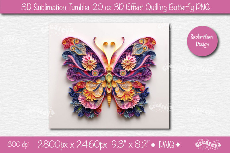 3d-butterfly-tumbler-wrap-butterfly-3d-sublimation-tumbler-3d-quilling