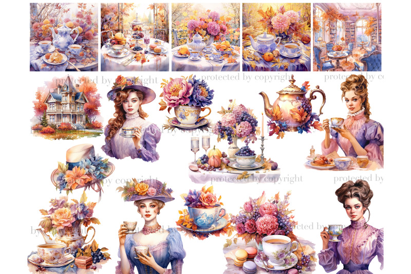 autumn-clipart-bundle-tea-party-png