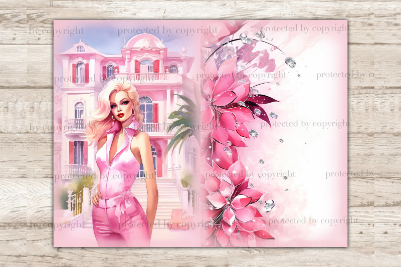 glam-junk-journal-pages-pink-digital-art-bundle