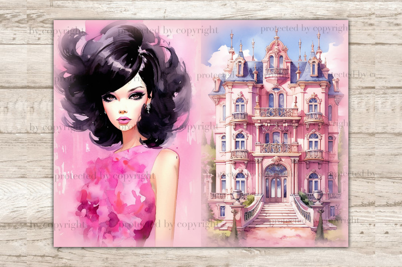 glam-junk-journal-pages-pink-digital-art-bundle