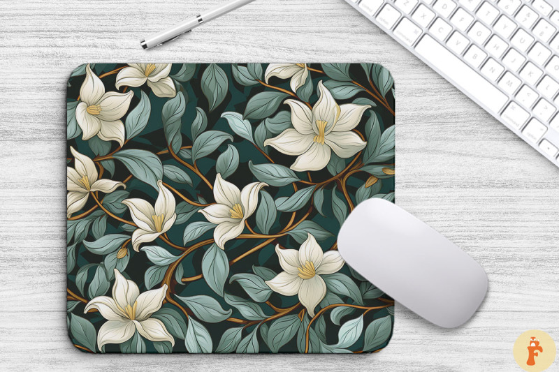 jasmine-floral-gothic-pattern-mouse-pad