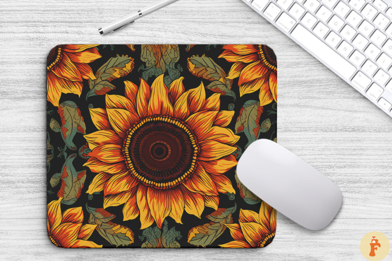 sunflower-gothic-pattern-mouse-pad