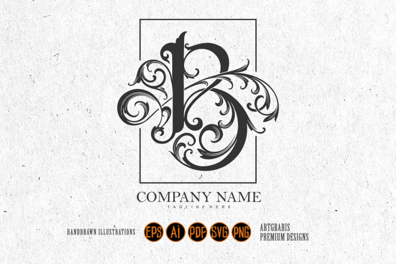 flourishing-branding-elegant-b-monogram-letter-logo-outline