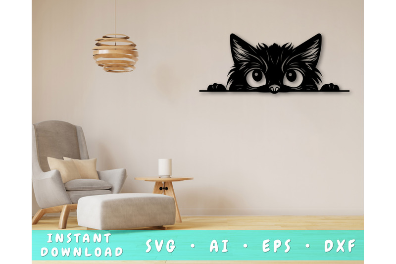 peeking-cat-laser-svg-cut-file-cat-glowforge-file-cat-dxf-cat-eps