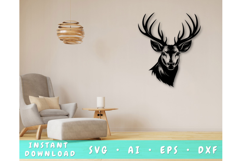 deer-laser-svg-cut-file-deer-glowforge-file-deer-head-dxf-deer-eps