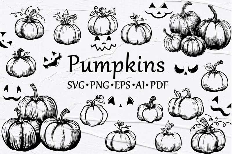 pumpkins-and-faces-vector-svg-clipart