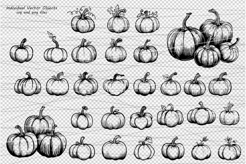 pumpkins-and-faces-vector-svg-clipart