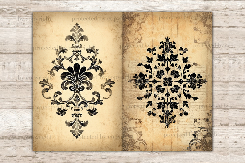 black-lace-junk-journal-page-vintage-digital-collage