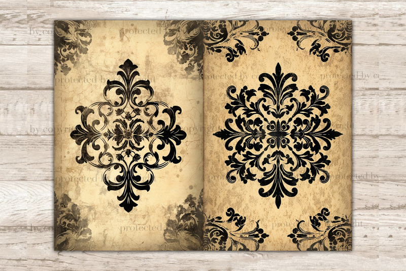 black-lace-junk-journal-page-vintage-digital-collage