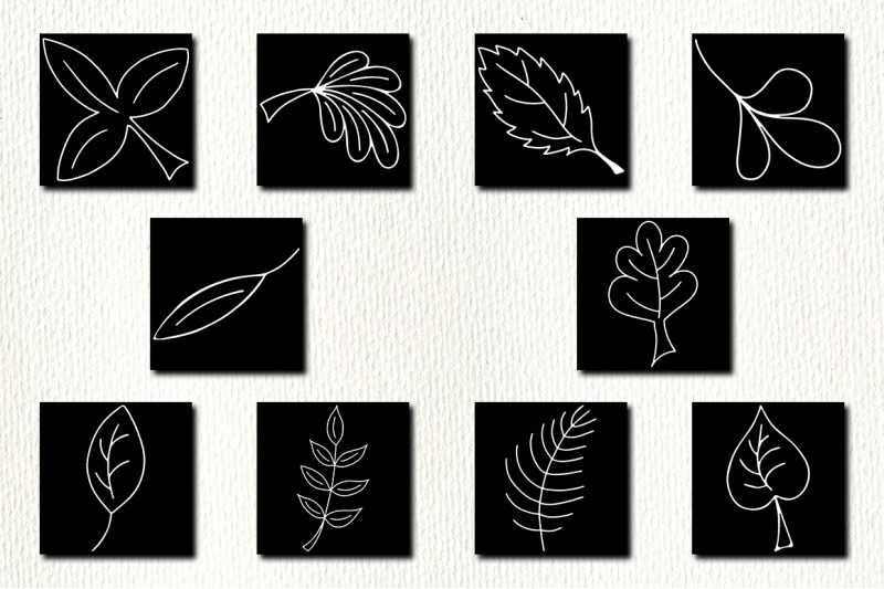 10-leaf-doodles-outline-clipart