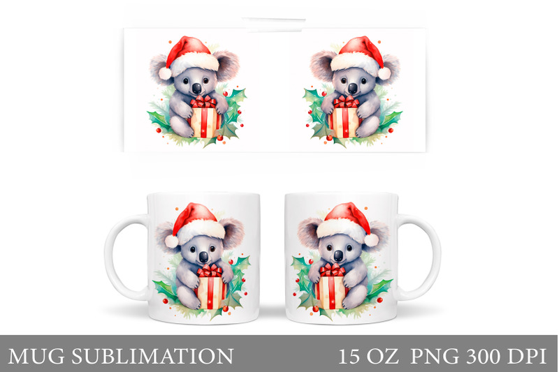 cute-koala-watercolor-mug-christmas-koala-mug-sublimation