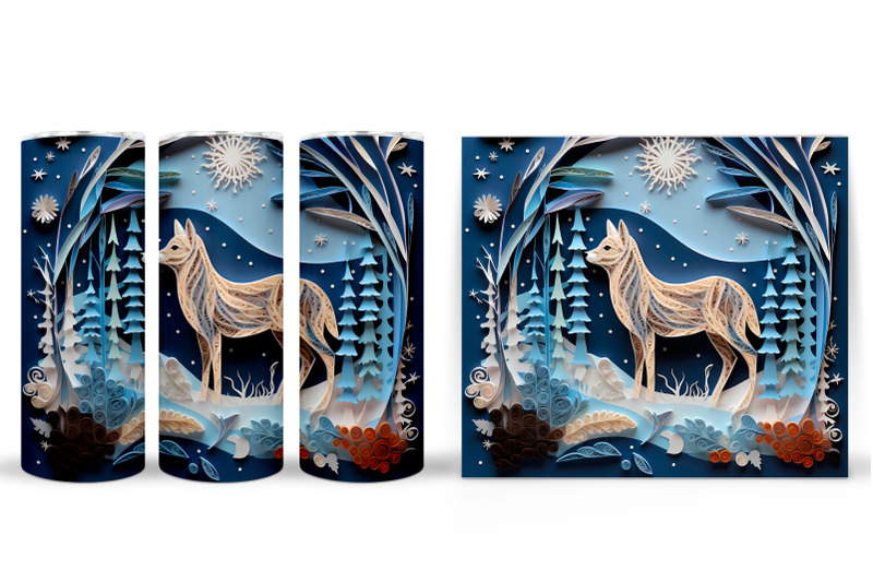 wolf-tumbler-sublimation-winter-tumbler-wrap-sublimation