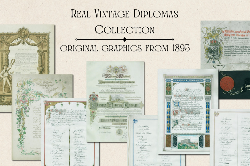 antique-handwritten-diplomas-vintage-scrapbooking