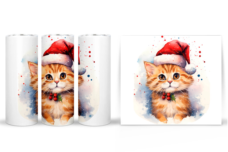 cat-watercolor-tumbler-christmas-cat-tumbler-sublimation