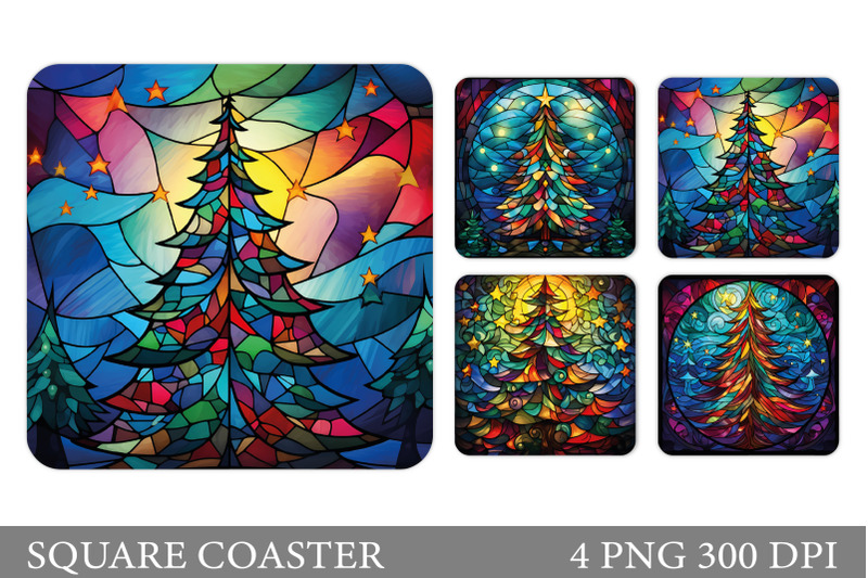 stained-glass-christmas-tree-coaster-christmas-tree-coaster