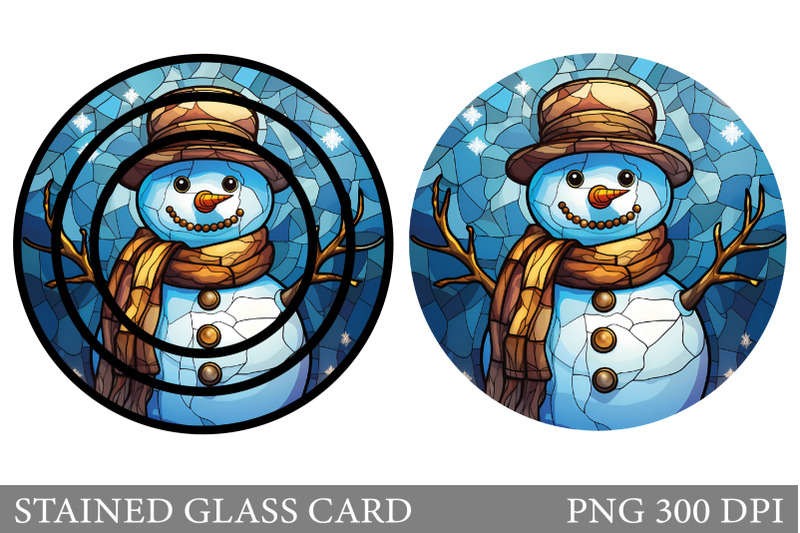 stained-glass-snowman-round-card-sublimation