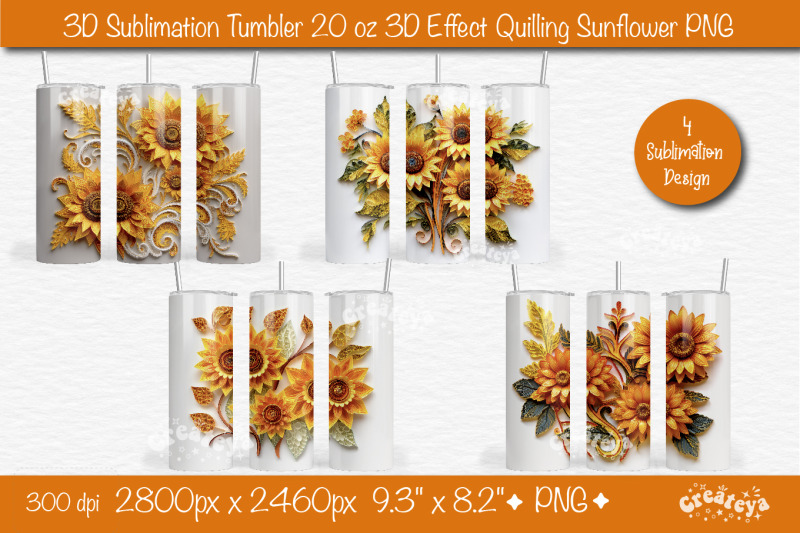 3d-sunflower-tumbler-wrap-bundle-sunflower-3d-sublimation-tumbler-bund