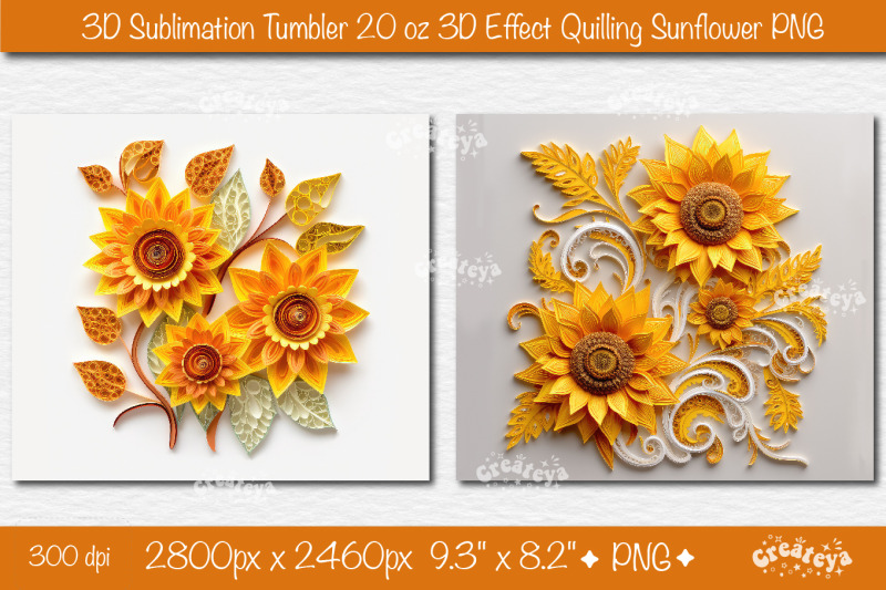 3d-sunflower-tumbler-wrap-bundle-sunflower-3d-sublimation-tumbler-bund