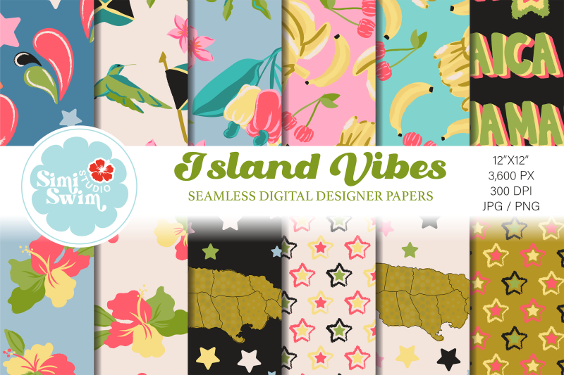 jamaica-island-garden-flowers-amp-fruit-seamless-digital-papers-summer