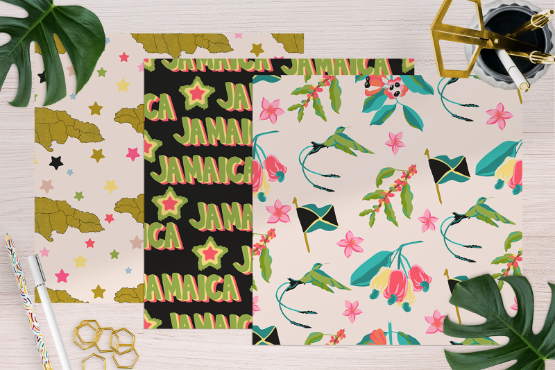 jamaica-island-garden-flowers-amp-fruit-seamless-digital-papers-summer