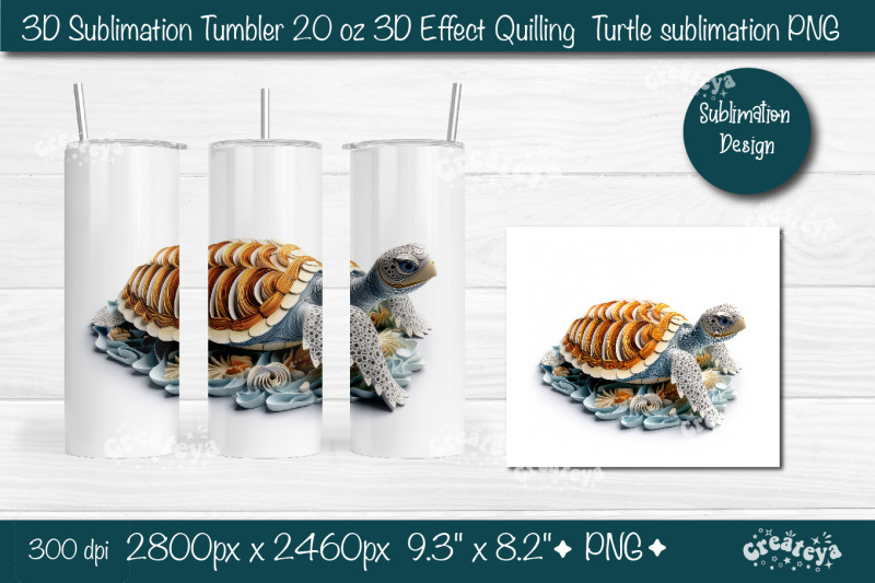 3d-turtle-tumbler-turtle-sublimation-tumbler-3d-quilling-tumbler-3d-tu