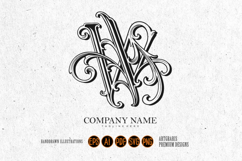 flourish-delight-classic-w-monogram-letter-logo-outline