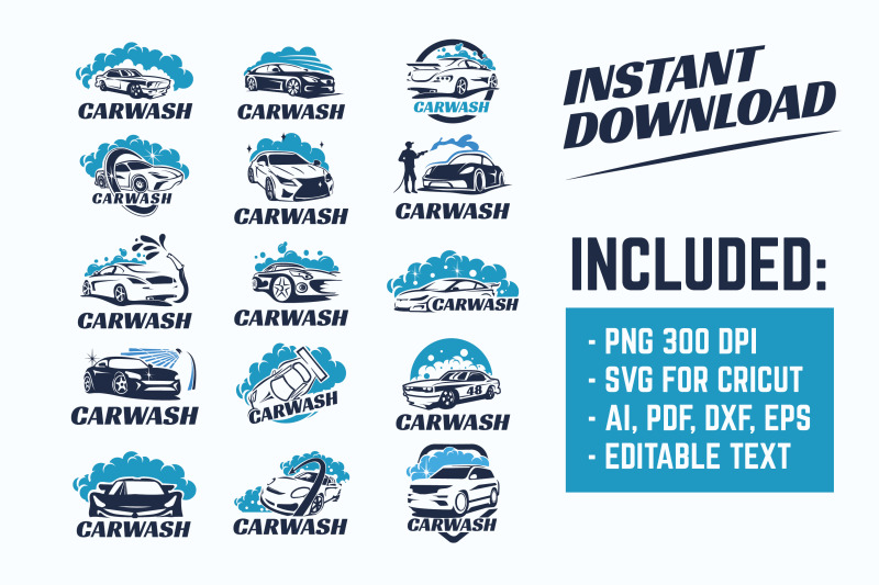 collection-of-car-wash-or-car-cleaning-logo-template
