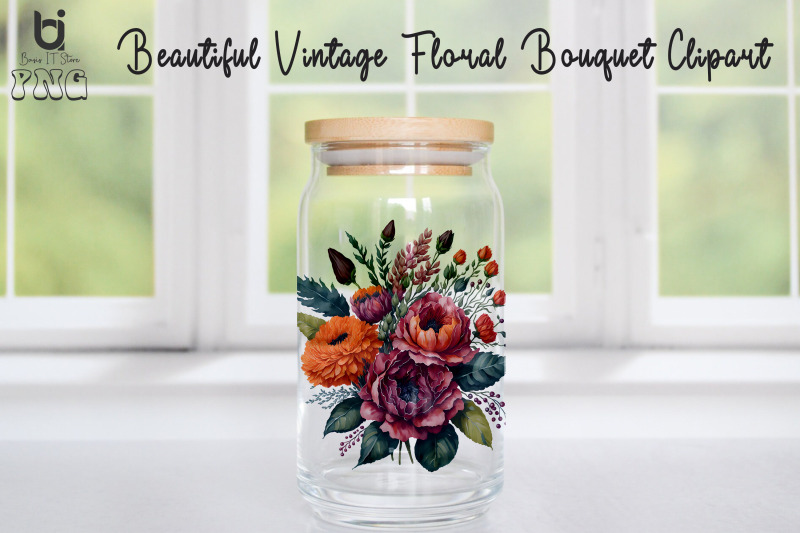 beautiful-vintage-floral-bouquet-clipart-mug-sublimation