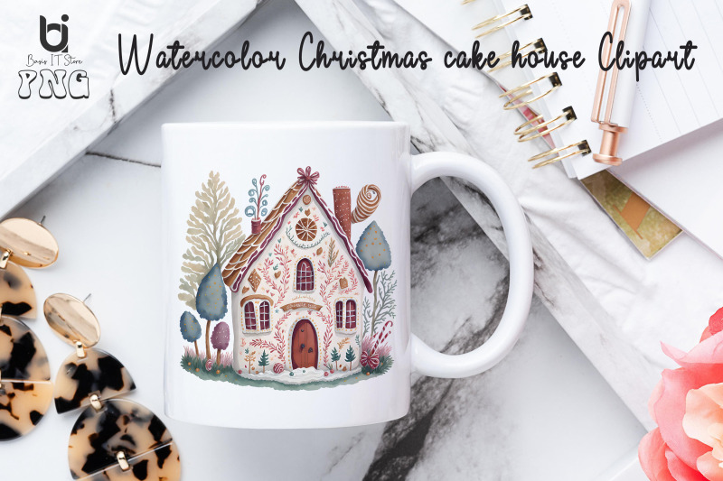 christmas-cake-house-clipart-mug-sublimation-design