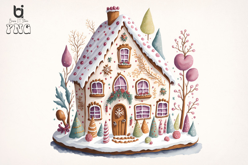 christmas-cake-house-clipart-mug-sublimation-design