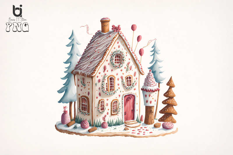 christmas-cake-house-clipart-mug-sublimation-design