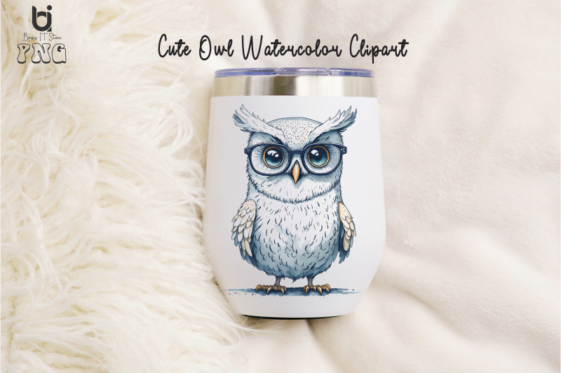 cute-owl-watercolor-clipart-owl-mug-sublimation-png-design