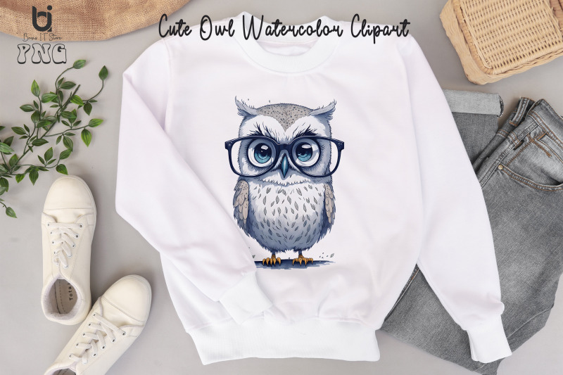 cute-owl-watercolor-clipart-owl-mug-sublimation-png-design